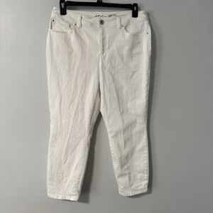 INC International Concepts Women's‎ White Cropped Skinny Leg Curvy Fit Jeans 12